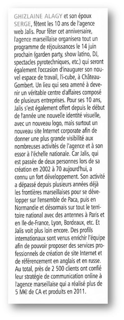 Jalis dans Lettre Sud Info 11/06/2012